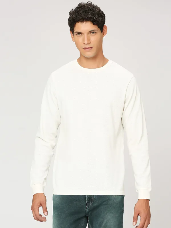 Pepe Jeans plain knitted white t shirt