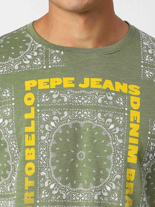 Pepe Jeans printed green t shirt