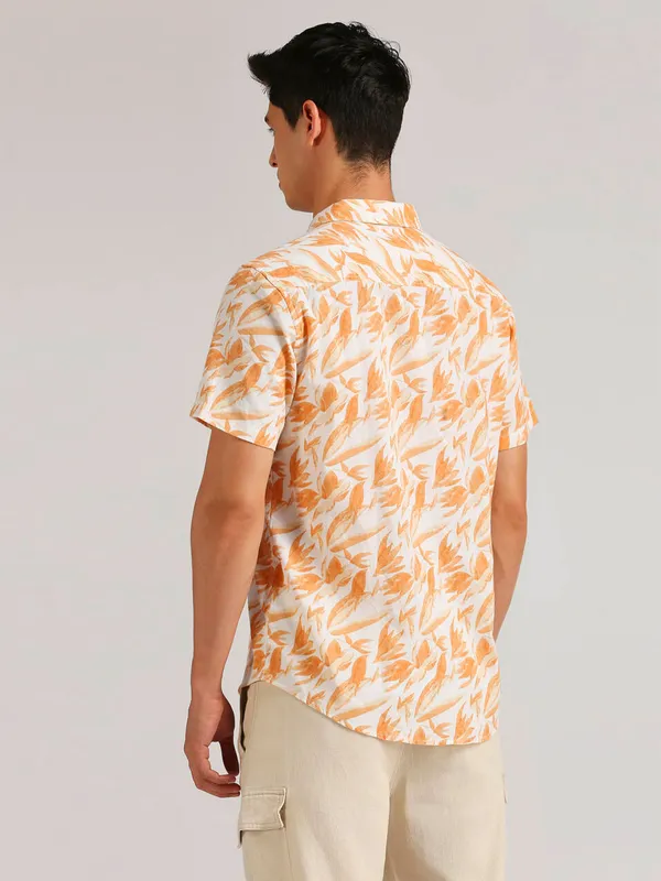 PEPE JEANS printed orange cotton shirt