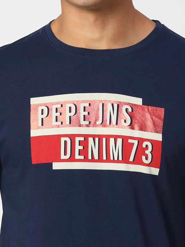 Pepe Jeans printed t shirt in navy
