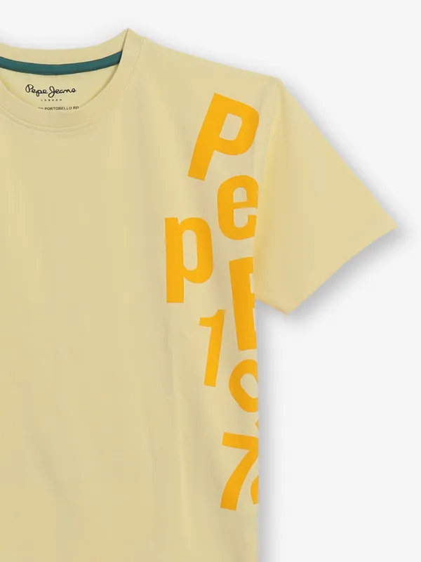 PEPE JEANS printed yellow cotton t-shirt