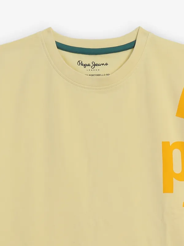 PEPE JEANS printed yellow cotton t-shirt