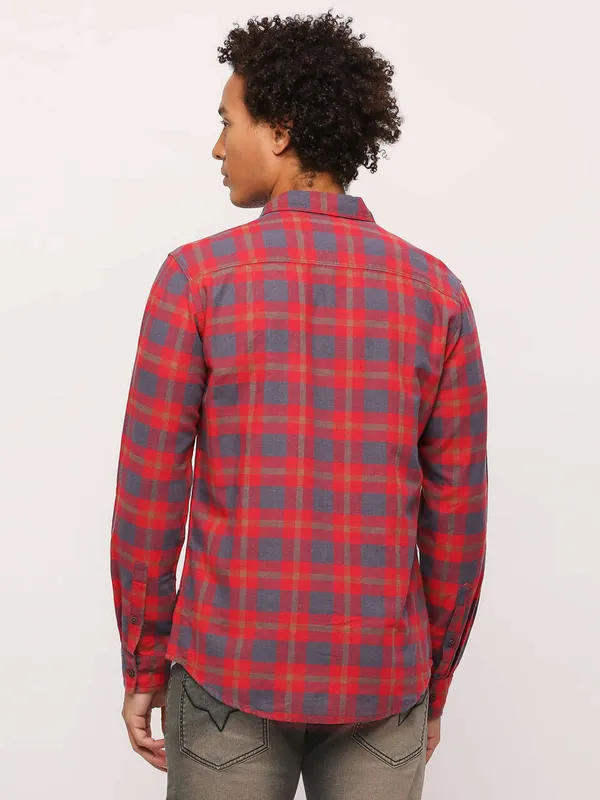 Pepe Jeans red checks cotton shirt
