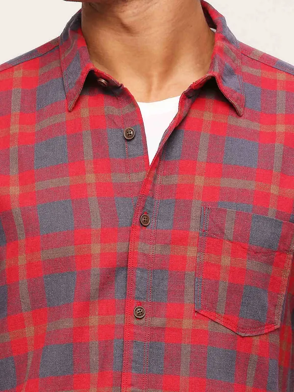 Pepe Jeans red checks cotton shirt