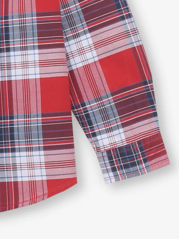 PEPE JEANS red checks cotton shirt for boys