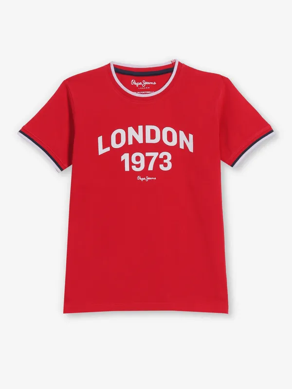 PEPE JEANS red cotton t-shirt