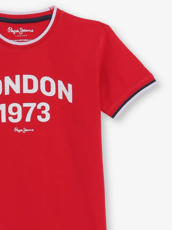 PEPE JEANS red cotton t-shirt