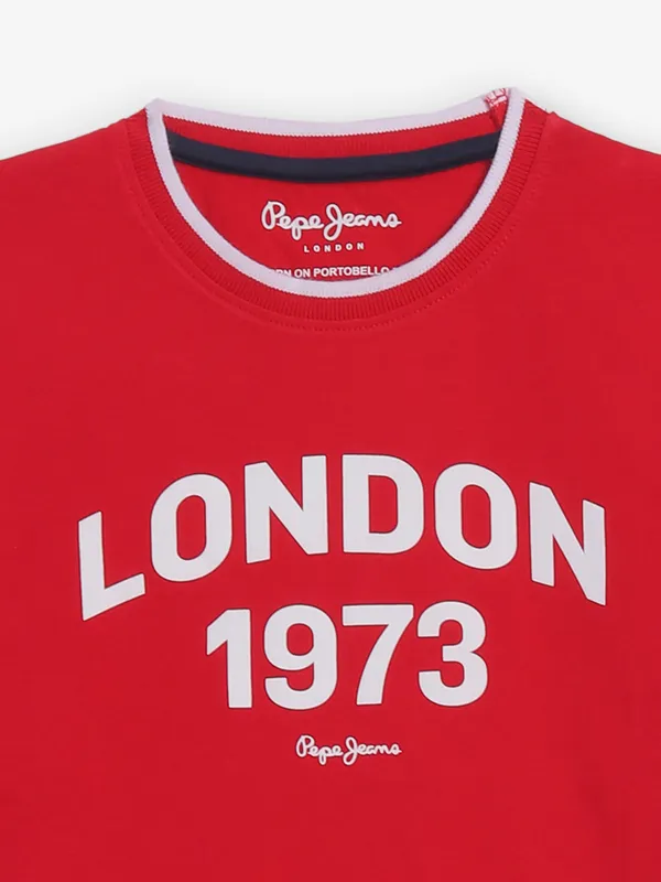 PEPE JEANS red cotton t-shirt