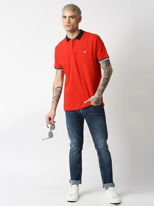 Pepe Jeans red plain t shirt