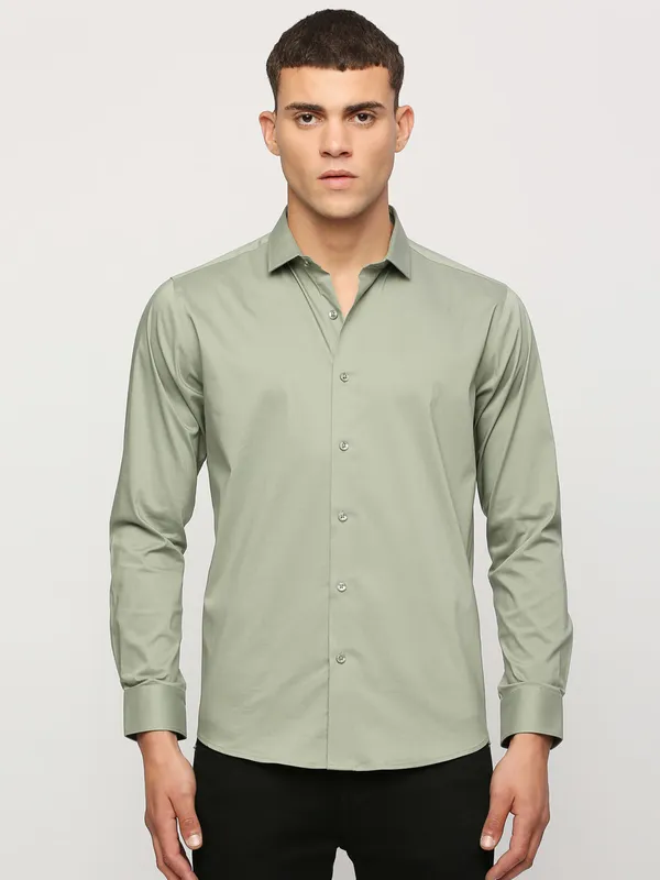 Pepe Jeans sage green plain shirt