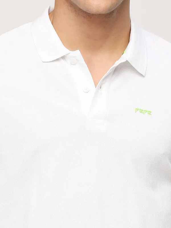 Pepe Jeans slim fit plain white cotton t shirt