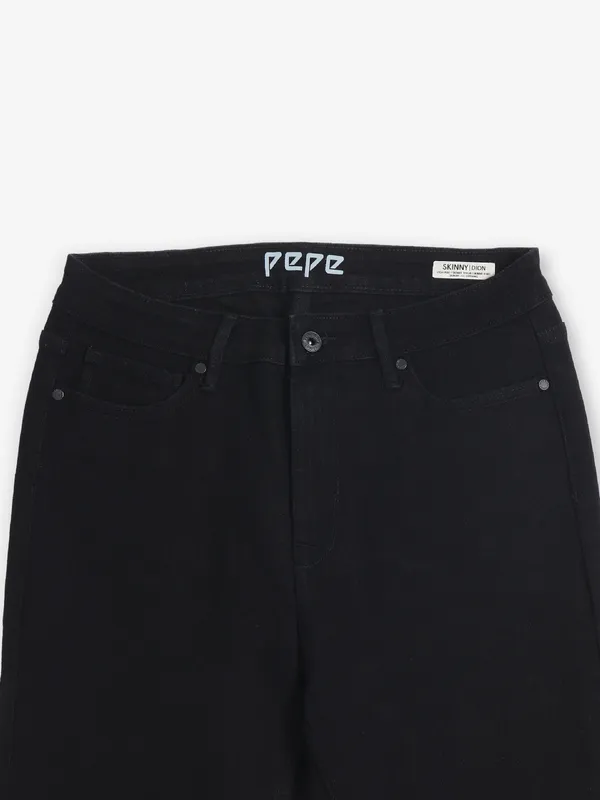 PEPE JEANS solid black denim jeans