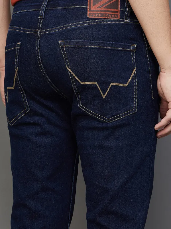 Pepe Jeans solid dark navy regular fit jeans