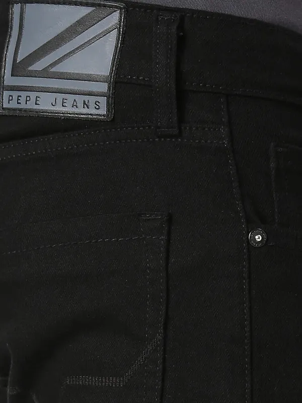Pepe Jeans solid slim fit jeans in black