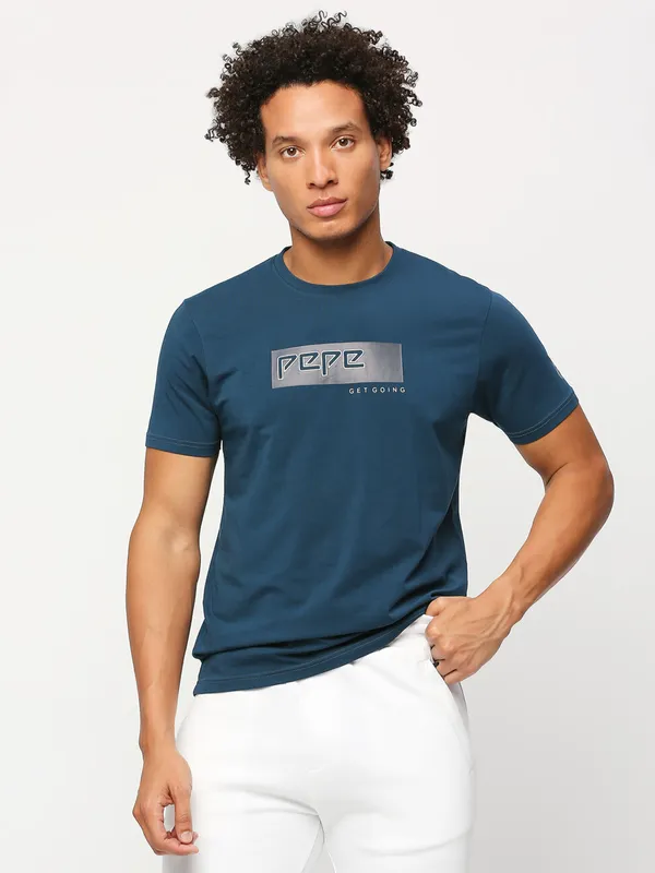 Pepe Jeans teal blue round neck t shirt