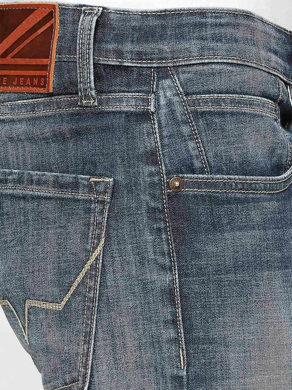Pepe Jeans washed dark blue denim jeans