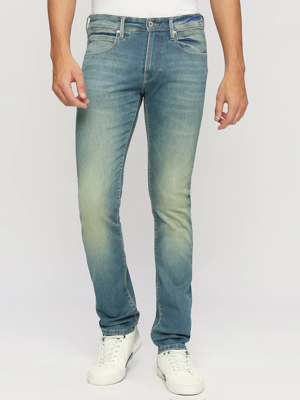 Pepe Jeans washed slim fit stone blue jeans