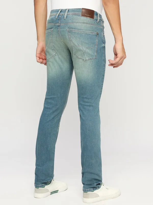 Pepe Jeans washed slim fit stone blue jeans