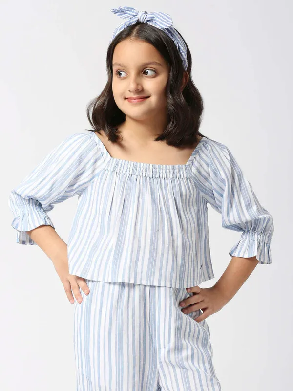Pepe Jeans white and blue stripe top