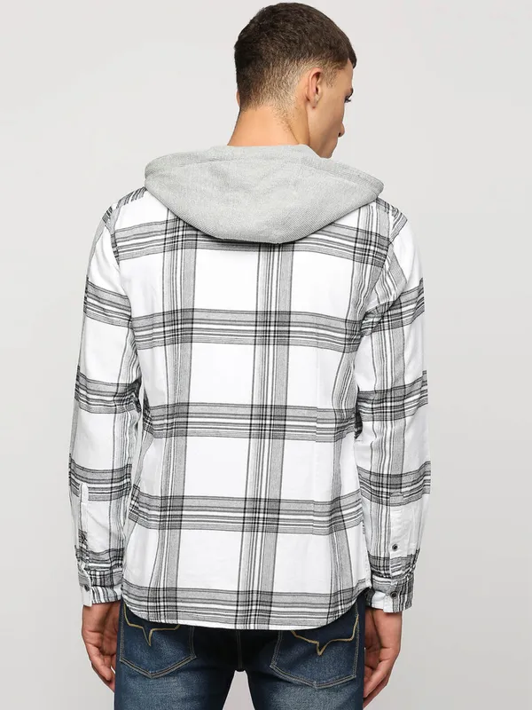 Pepe Jeans white checks hoodie shirt