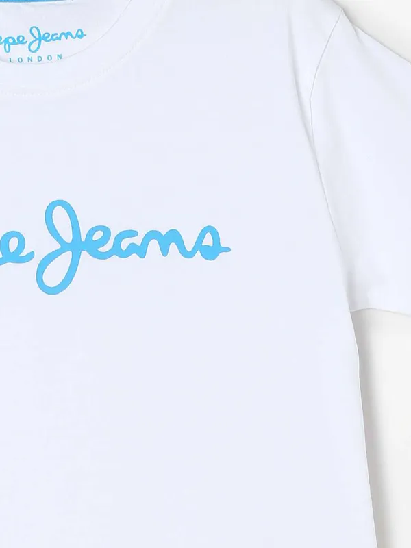 Pepe Jeans white cotton casual t shirt