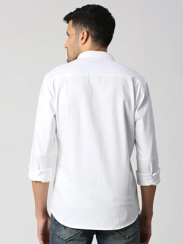 Pepe Jeans white cotton plain shirt