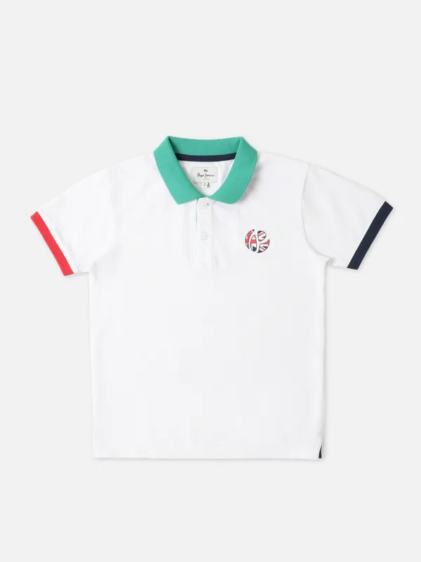 Pepe Jeans white cotton polo t shirt