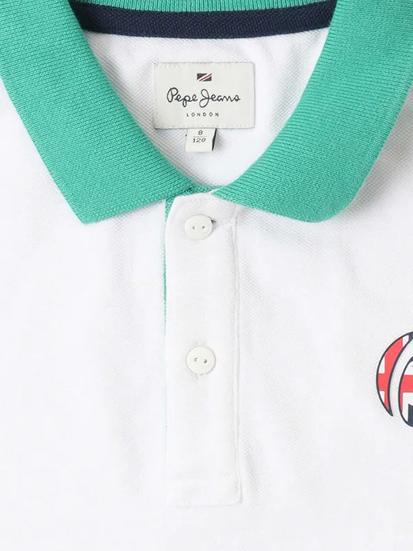 Pepe Jeans white cotton polo t shirt