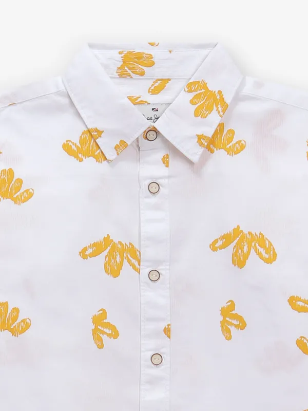 PEPE JEANS white cotton shirt in printed