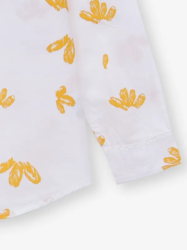 PEPE JEANS white cotton shirt in printed
