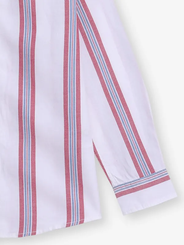 PEPE JEANS white cotton shirt with stripe
