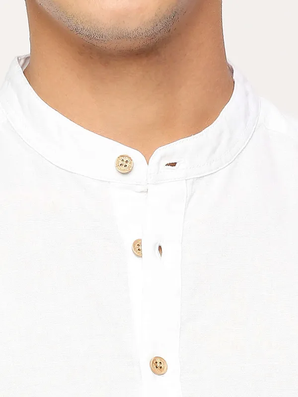 Pepe Jeans white plain cotton linen shirt