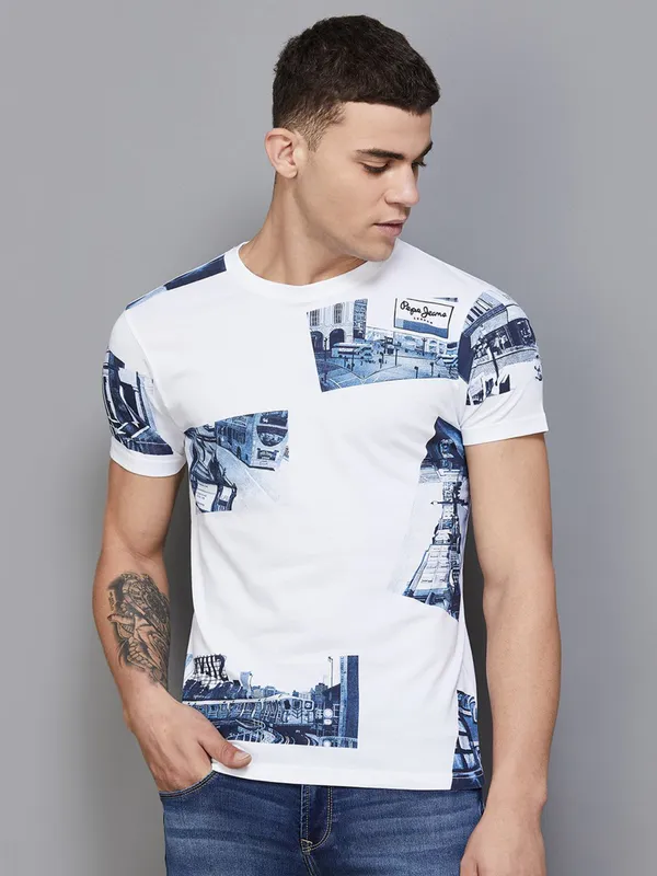 Pepe Jeans white round neck t shirt