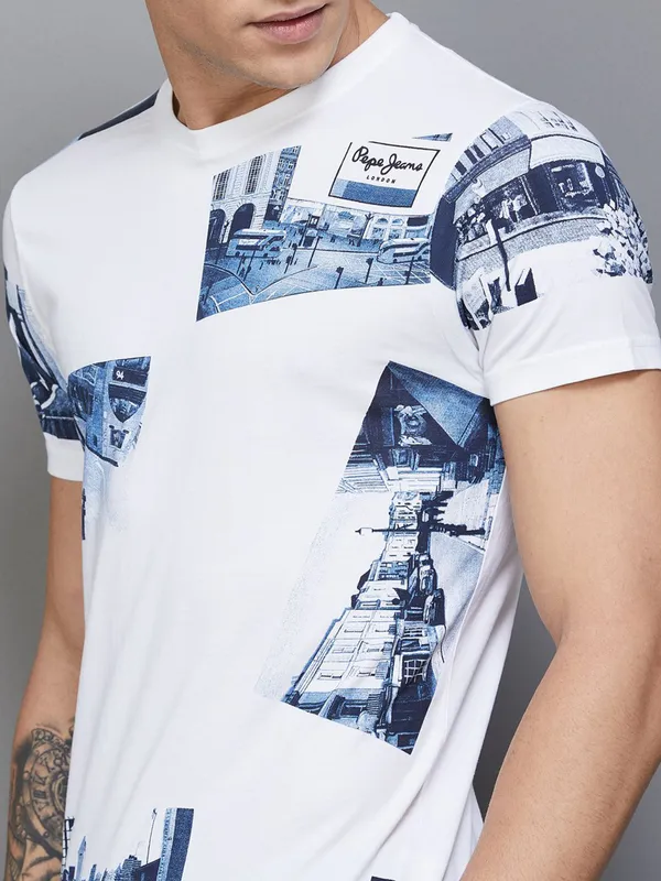 Pepe Jeans white round neck t shirt