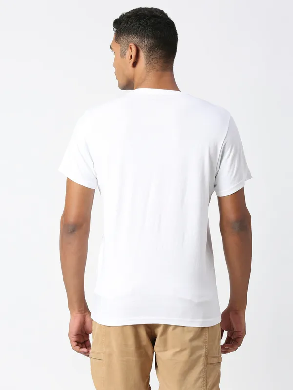 Pepe Jeans white t shirt with half sleeves
