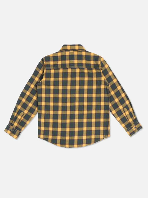 Pepe Jeans yellow and green checks shirt