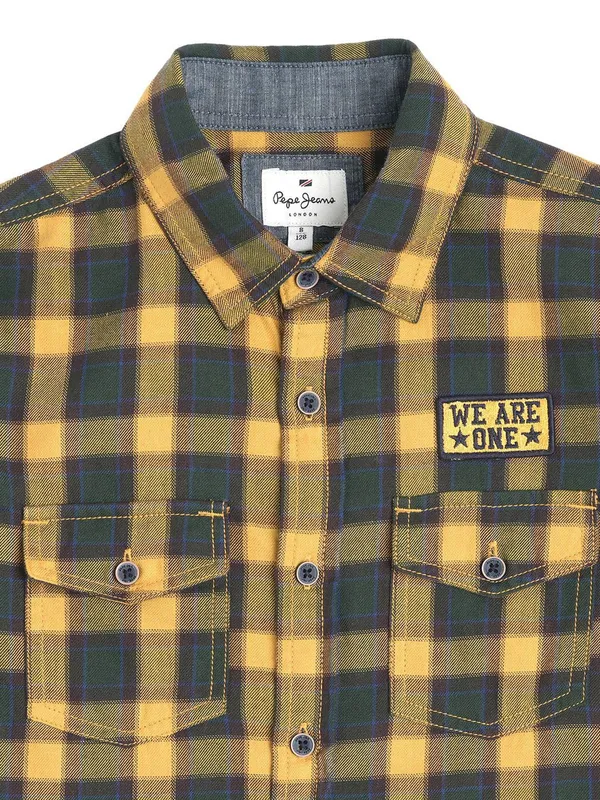 Pepe Jeans yellow and green checks shirt