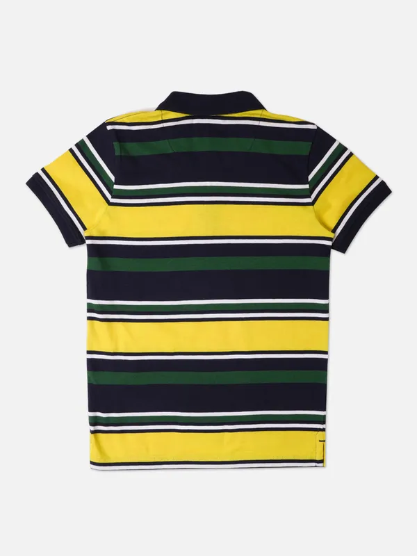 Pepe Jeans yellow and navy stripe cotton t shirt