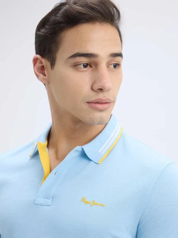 PEPE light blue cotton t-shirt for men