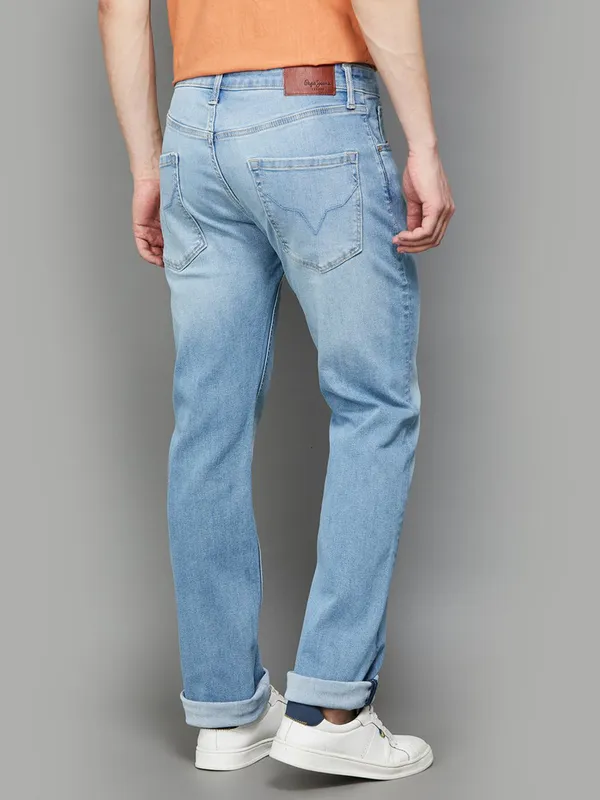 PEPE light blue washed regular fit denim jeans