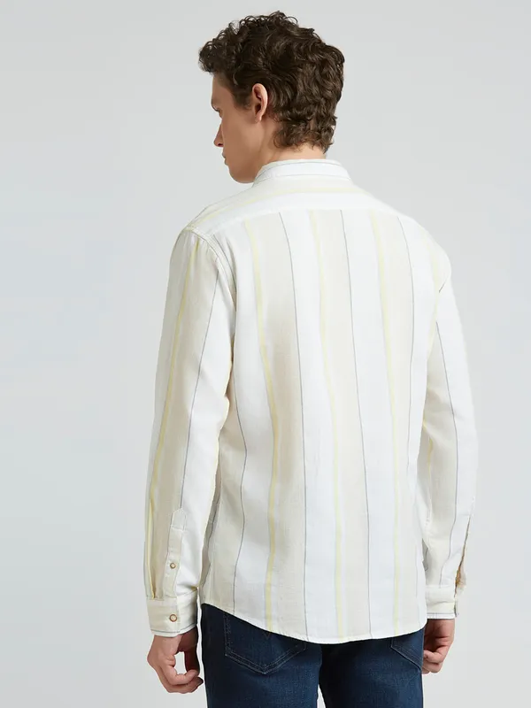 PEPE lime striped casual cotton shirt