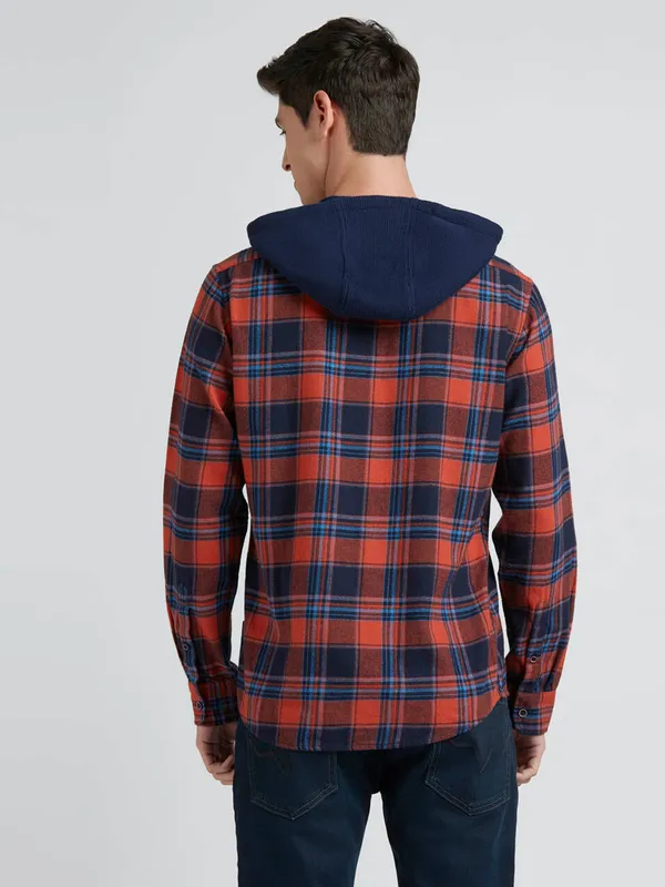 PEPE men navy and brown hoody cotton shirt