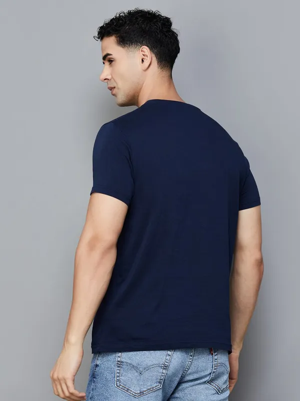 PEPE navy slim fit cotton casual t-shirt for men