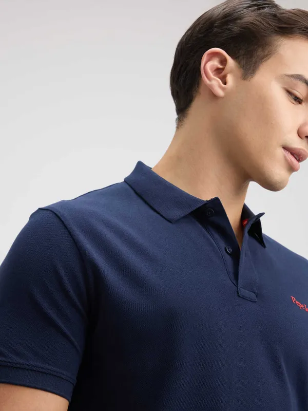 PEPE navy slim fit cotton t-shirt for men