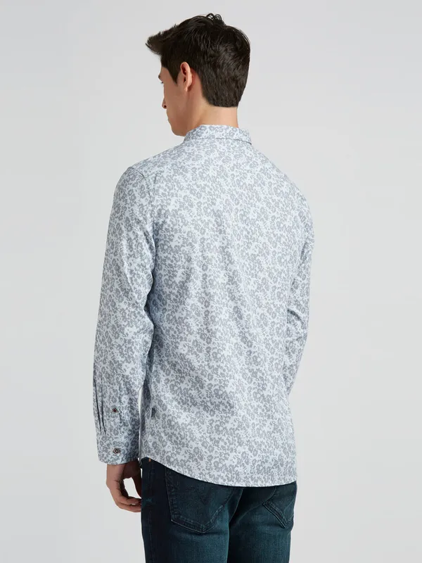 PEPE Off white cotton printed shirt for men