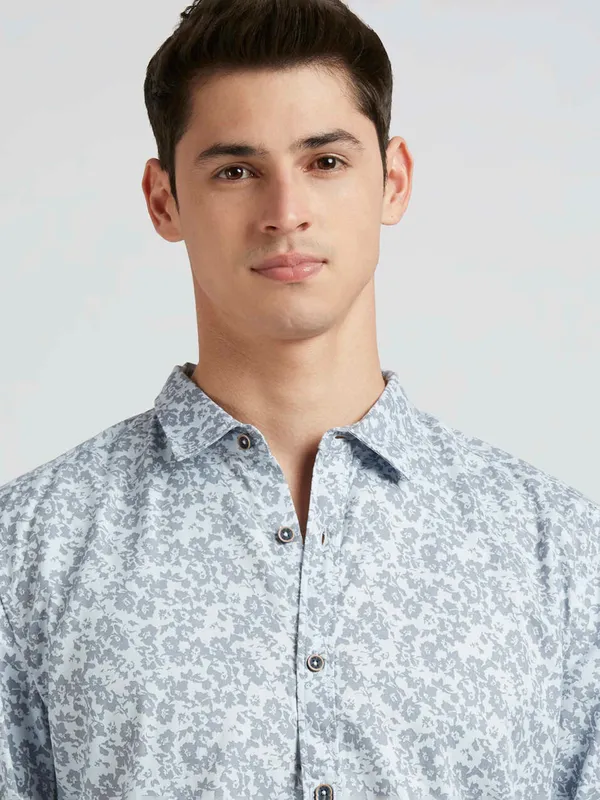 PEPE Off white cotton printed shirt for men