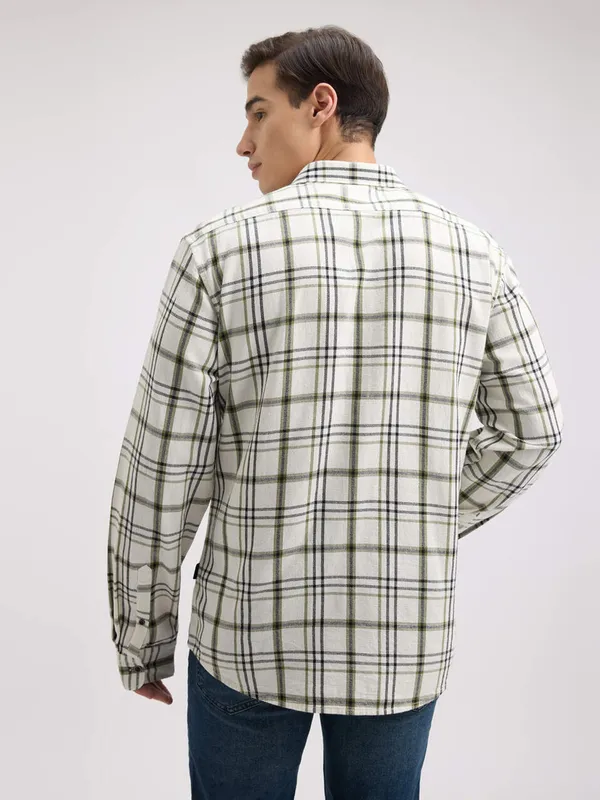 PEPE olive checks cotton shirt