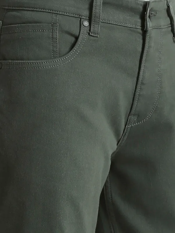 PEPE olive solid cotton shorts