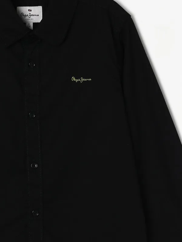 PEPE plain black cotton shirt