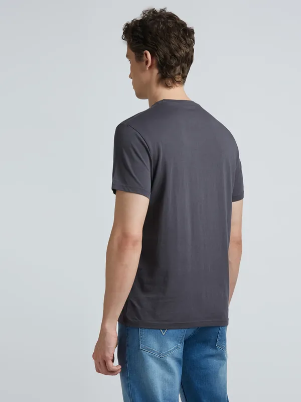 PEPE printed grey cotton casual slim fit t-shirt
